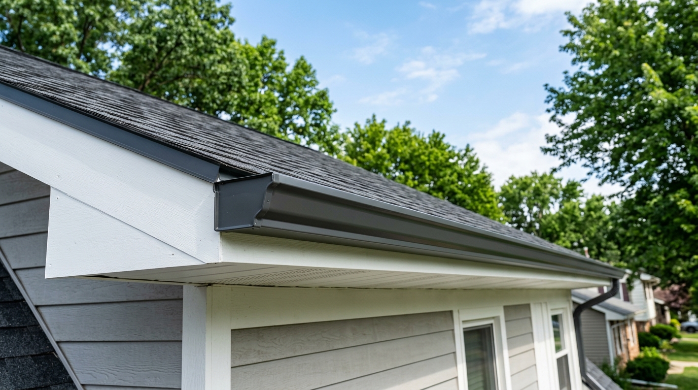 House with seamless gutters
